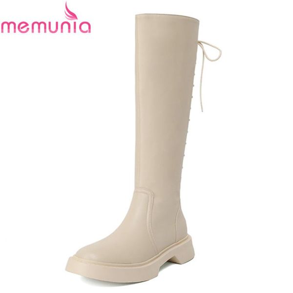 boots memunia 2021 arrival fashion knee high genuine leather low heel round toe solid color women rice white, Black
boots memunia 2021 arrival fashion knee high genuine leather low heel round toe solid color women rice white, Black
