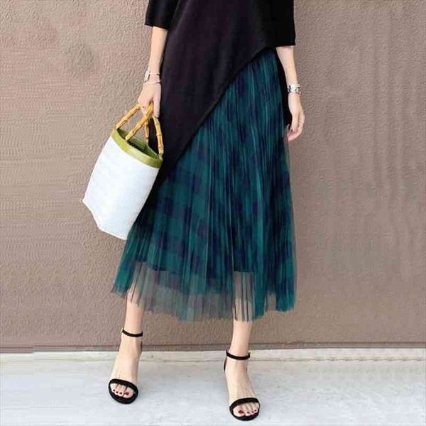 cute plaid tulle skirt women fashion spring summer korean school checked high waist pleated maxi skirt female qh2227, Black
cute plaid tulle skirt women fashion spring summer korean school checked high waist pleated maxi skirt female qh2227, Black
