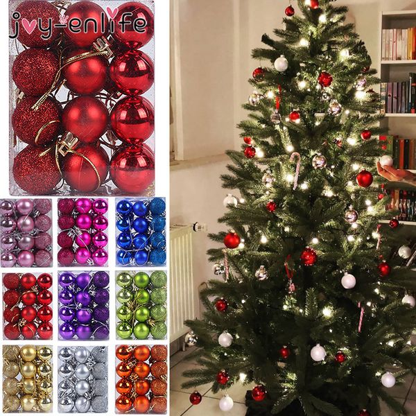 24pcs 30mm tree decor bauble xmas party hanging ball ornament for home christmas decorations gift 
24pcs 30mm tree decor bauble xmas party hanging ball ornament for home christmas decorations gift