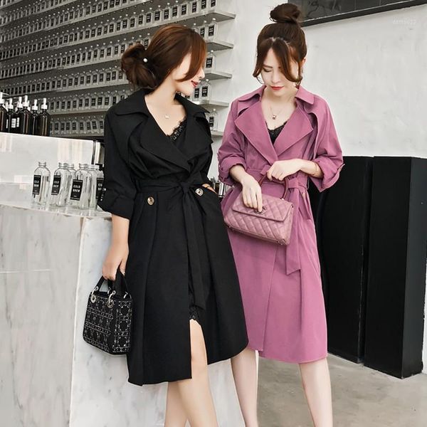 women's trench coats 2021 spring autumn women's windbreaker lapel long sleeve bandage casual loose female coat korean fashion clot, Tan;black
women's trench coats 2021 spring autumn women's windbreaker lapel long sleeve bandage casual loose female coat korean fashion clot, Tan;black