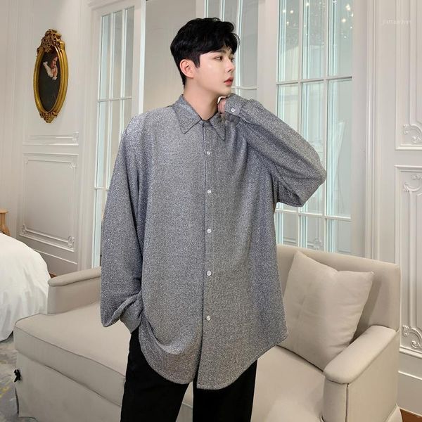 men long sleeve autumn fashion loose shining casual shirt male women streetwear hip hop party dress shirt stage show costumes1, White;black
men long sleeve autumn fashion loose shining casual shirt male women streetwear hip hop party dress shirt stage show costumes1, White;black