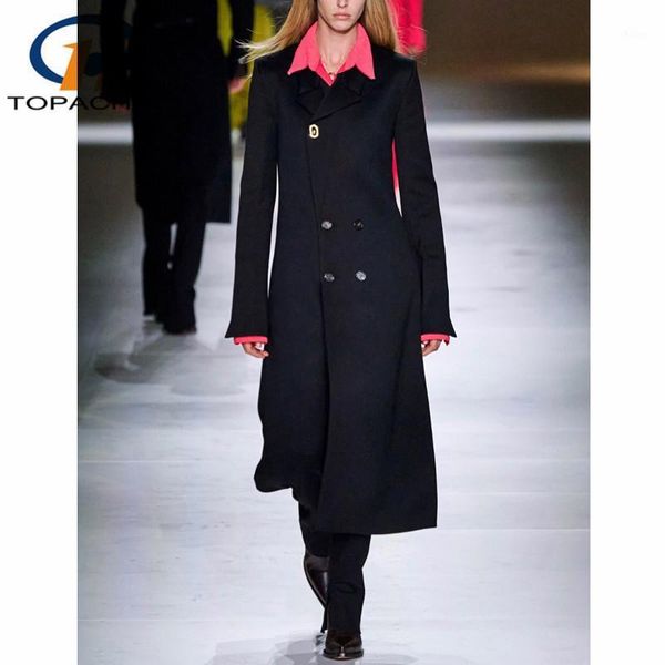 10.30 2020 autumn winter new fashion wool blends temperament coat double breasted flare sleeve women long outerwe1, Black
10.30 2020 autumn winter new fashion wool blends temperament coat double breasted flare sleeve women long outerwe1, Black