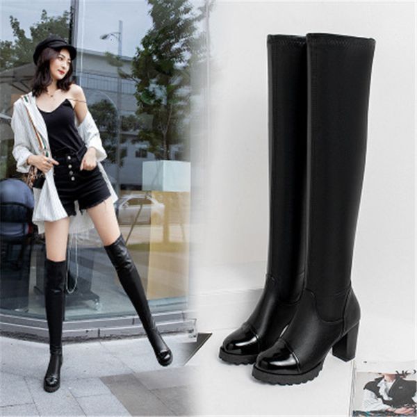 2021 new leather fashion return wear anti-slip zipper increased height woman on knee boots rsox, Black
2021 new leather fashion return wear anti-slip zipper increased height woman on knee boots rsox, Black