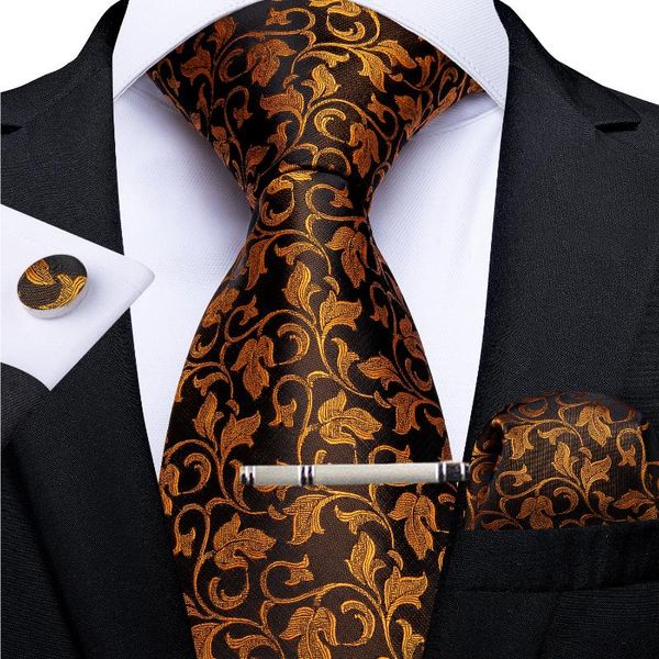 fashion gold floral brown silk ties for men wedding party necktie pocket square cufflinks tie clip set men gift gravatas dibangu, Black;gray
fashion gold floral brown silk ties for men wedding party necktie pocket square cufflinks tie clip set men gift gravatas dibangu, Black;gray