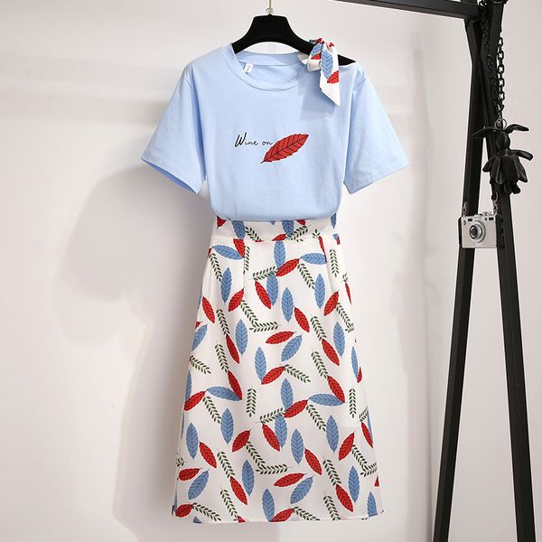 new arrival runway summer vintage elegant bow tie t-shirt + leaves print chiffon girls slim skirts women clothes 2pcs set suits t200702, White
new arrival runway summer vintage elegant bow tie t-shirt + leaves print chiffon girls slim skirts women clothes 2pcs set suits t200702, White