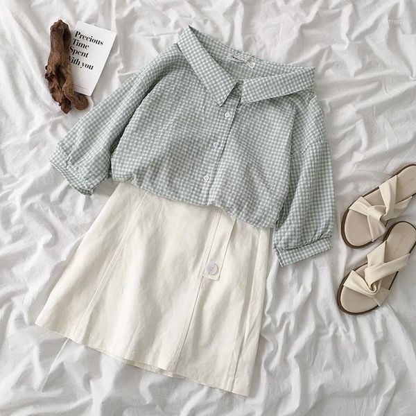 two piece dress sweet summer skirt set short sleeve turn-down collar blouse + high waist irregular white mini matching pieces suit1
two piece dress sweet summer skirt set short sleeve turn-down collar blouse + high waist irregular white mini matching pieces suit1