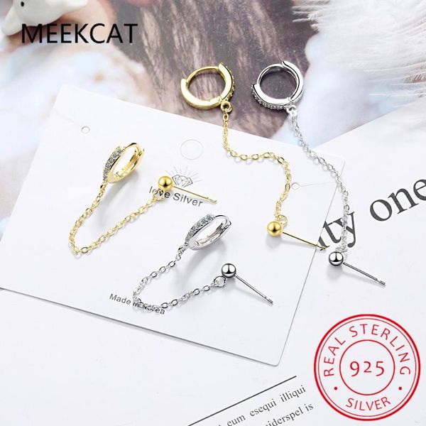 925 sterling silver 1pc double ear hole cubic zircon hoop earrings chain earring with beads fine jewelry for women s-e1009, Golden;silver
925 sterling silver 1pc double ear hole cubic zircon hoop earrings chain earring with beads fine jewelry for women s-e1009, Golden;silver