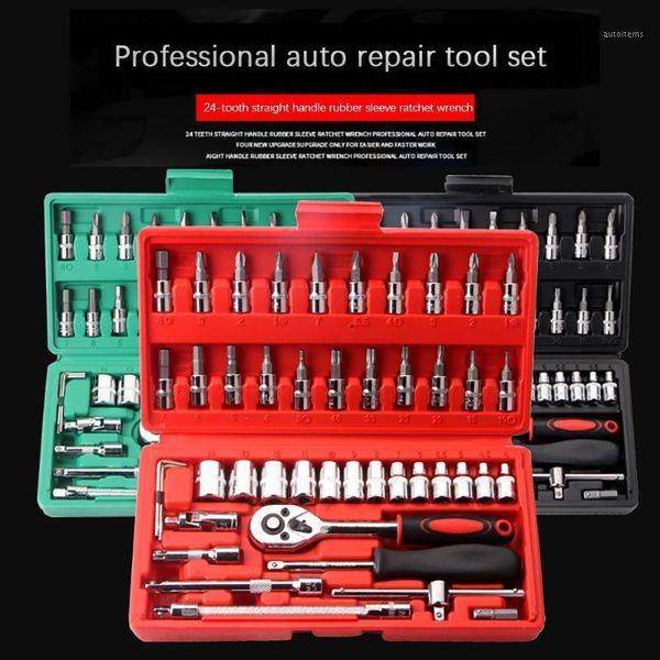 46pcs car repair tool set 1/4-inch socket set ratchet torque wrench combo tools kit woodworking wood working tool case 13mm 77081
46pcs car repair tool set 1/4-inch socket set ratchet torque wrench combo tools kit woodworking wood working tool case 13mm 77081