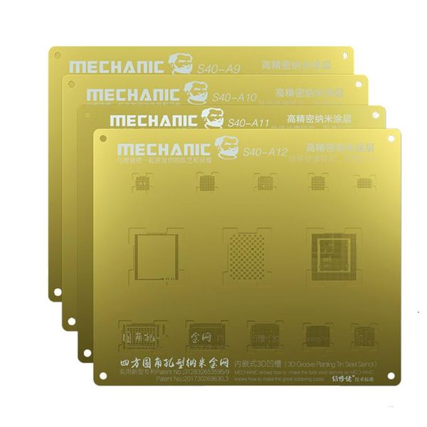 mechanic 3d groove bga reballing gold stencil plant tin mesh multi-function steel net for a9/a10/a11/a12 chip template
mechanic 3d groove bga reballing gold stencil plant tin mesh multi-function steel net for a9/a10/a11/a12 chip template