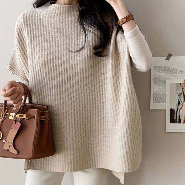 2021 new korean size loose vertical pattern elegant light mature wind was thinner sweater cloak jacket female cape qlu9, White;black
2021 new korean size loose vertical pattern elegant light mature wind was thinner sweater cloak jacket female cape qlu9, White;black