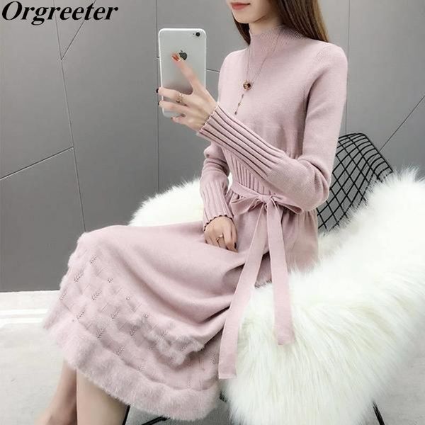 sweet hem velvet trim knitted dress autumn winter women long sleeve turtleneck sashes bow slim ladies graceful ol clothes 201125, Black;gray
sweet hem velvet trim knitted dress autumn winter women long sleeve turtleneck sashes bow slim ladies graceful ol clothes 201125, Black;gray