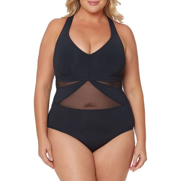 new large size solid color mesh stitching back cross multi band fat woman swimsuit bikini, White;black
new large size solid color mesh stitching back cross multi band fat woman swimsuit bikini, White;black