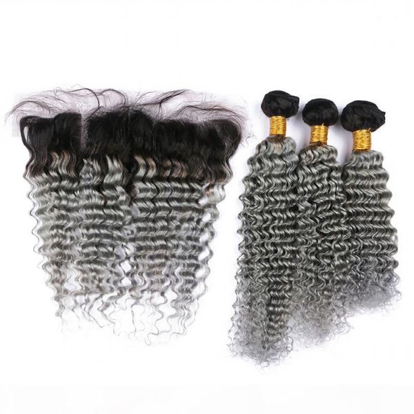 deep wave ombre grey human hair with lace frontal closure dark root gray brazilian virgin hair weave 3bundles with lace frontal closure, Black;brown
deep wave ombre grey human hair with lace frontal closure dark root gray brazilian virgin hair weave 3bundles with lace frontal closure, Black;brown
