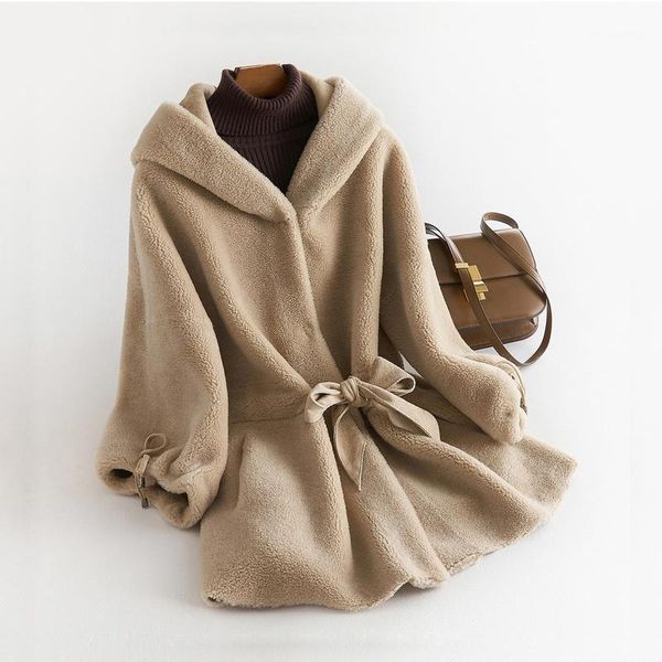 women's fur & faux women winter real overcoat sheep shearing lady casual warm natural lamb wool coat hooded with belt coat1, Black
women's fur & faux women winter real overcoat sheep shearing lady casual warm natural lamb wool coat hooded with belt coat1, Black