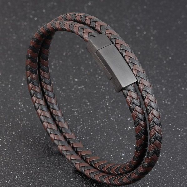 link, chain fashion multi-layer woven leather and stainless steel combination men's bracelet black brown male jewelry gift
link, chain fashion multi-layer woven leather and stainless steel combination men's bracelet black brown male jewelry gift