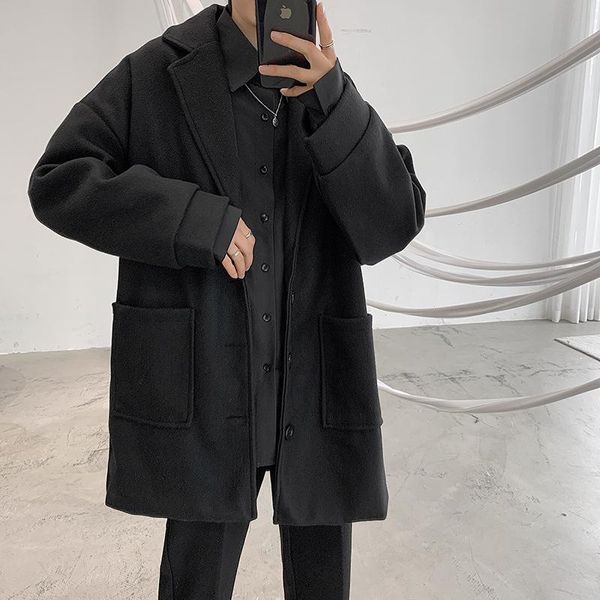 men's trench coats ins hong kong style woolen coat korean autumn and winter trend loose couple windbreaker mid-length, Tan;black
men's trench coats ins hong kong style woolen coat korean autumn and winter trend loose couple windbreaker mid-length, Tan;black