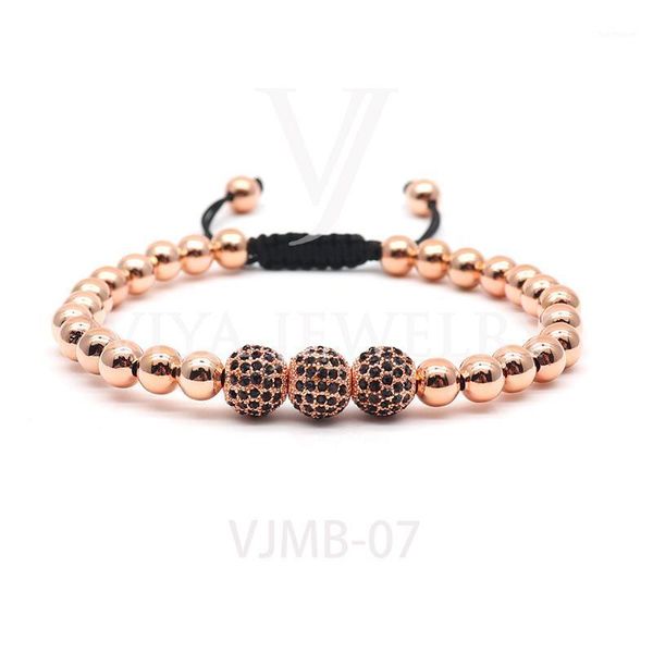 2020 new rose gold anil beads bracelet 3 drall ball clear cz beads braided boho bracelet high-end men jewelry accessories1, Golden;silver
2020 new rose gold anil beads bracelet 3 drall ball clear cz beads braided boho bracelet high-end men jewelry accessories1, Golden;silver