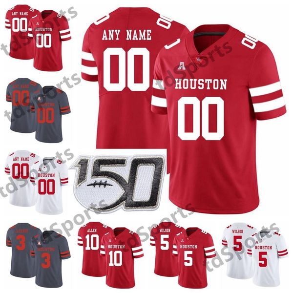 houston cougars college football jerseys 88 steven dunbar jersey raelon singleton terence williams dj hayden andre ware custom stitched, Black