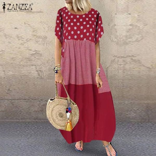zanzea 2020 elegant summer maxi dress women's printed sundress casual short sleeve polka dot long vestidos check robe plus size, Black;gray
zanzea 2020 elegant summer maxi dress women's printed sundress casual short sleeve polka dot long vestidos check robe plus size, Black;gray