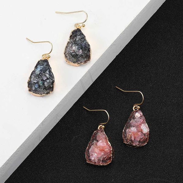 new designer natural coloful handmade resin druzy stone dangle earrings for women gold plating waterdrop shape ear wedding jewelry gifts, Silver
new designer natural coloful handmade resin druzy stone dangle earrings for women gold plating waterdrop shape ear wedding jewelry gifts, Silver
