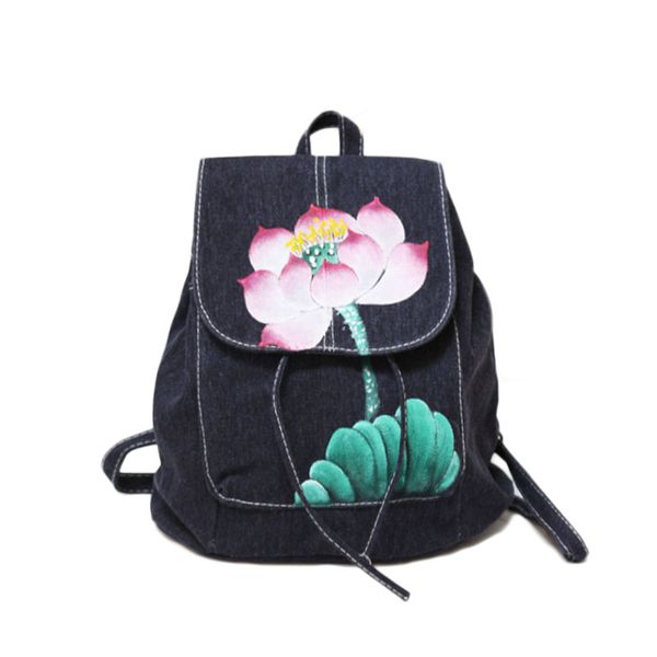 denim school backpack for girl chinese style bag printing flower design women backpack female rucksack bagpack mochila
denim school backpack for girl chinese style bag printing flower design women backpack female rucksack bagpack mochila