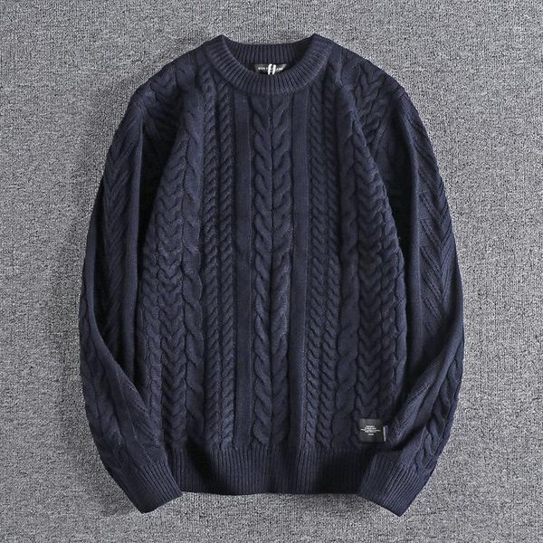 new winter warm thick thread knitted men's jacquard technology versatile european and american round neck men's sweater 07651, White;black
new winter warm thick thread knitted men's jacquard technology versatile european and american round neck men's sweater 07651, White;black