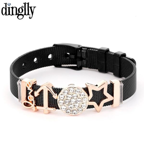 charm bracelets dinglly rose gold black stainless steel mesh for women original shining stars sun anchor beads brands, Golden;silver
charm bracelets dinglly rose gold black stainless steel mesh for women original shining stars sun anchor beads brands, Golden;silver