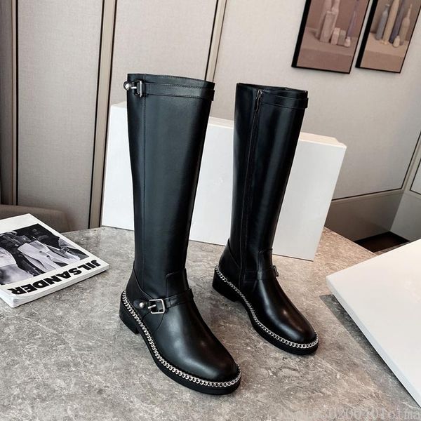 designer women knee high boots fashin mental chain buckle decor long boots for women runway winter motorcycle, Black
designer women knee high boots fashin mental chain buckle decor long boots for women runway winter motorcycle, Black