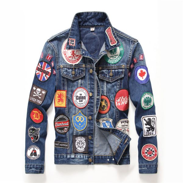new street style hip-hop men's denim jacket motorcycle badge pattern jacket high fashion famous pilot denim men's slim fashion jac, Black;brown
new street style hip-hop men's denim jacket motorcycle badge pattern jacket high fashion famous pilot denim men's slim fashion jac, Black;brown