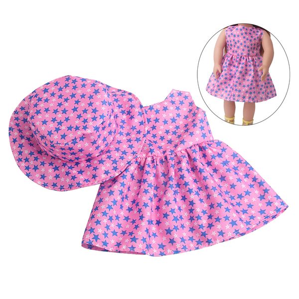 american doll printed sleeveless dress w/ hat 43cm baby dolls 18 inch princess doll daily clothing dress up outfits costume accessory
american doll printed sleeveless dress w/ hat 43cm baby dolls 18 inch princess doll daily clothing dress up outfits costume accessory