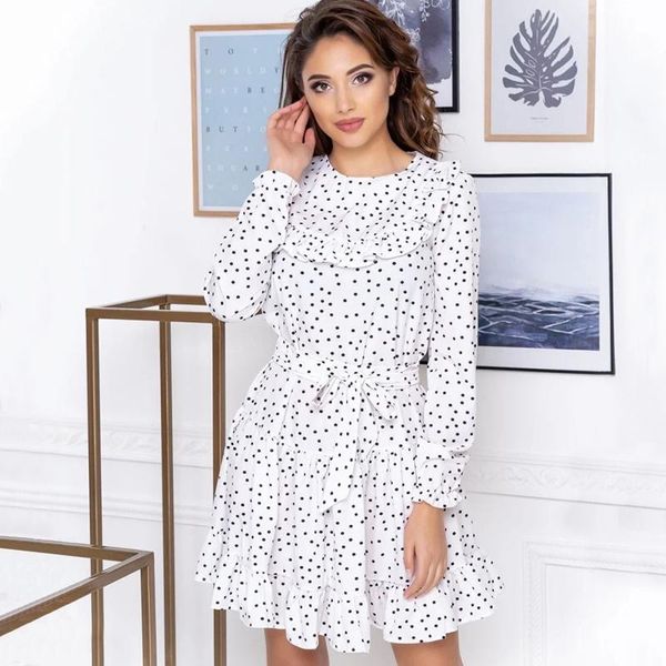 casual dresses cvyataya girl's dot print ruffles woman dress autumn long sleeves round neck back keyhole sashes cute mini a line party, Black;gray
casual dresses cvyataya girl's dot print ruffles woman dress autumn long sleeves round neck back keyhole sashes cute mini a line party, Black;gray