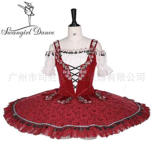 women custom made peasant coppelia variation professional ballet platter tutu costume bt2024, Black;red
women custom made peasant coppelia variation professional ballet platter tutu costume bt2024, Black;red