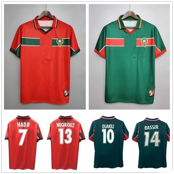 retro classic 1998 world cup home away morocco soccer jerseys hadji ouakili neqrouz bassir 98 99 retro customize football shirt size: s-xxl, Black;yellow 
retro classic 1998 world cup home away morocco soccer jerseys hadji ouakili neqrouz bassir 98 99 retro customize football shirt size: s-xxl, Black;yellow
