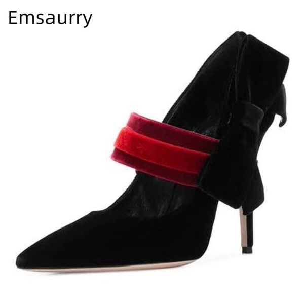 luxury velvet high heel shoes woman 10cm stiletto heel pointed toes belt side butterfly-knot spring 2020 women pumps, Black
luxury velvet high heel shoes woman 10cm stiletto heel pointed toes belt side butterfly-knot spring 2020 women pumps, Black