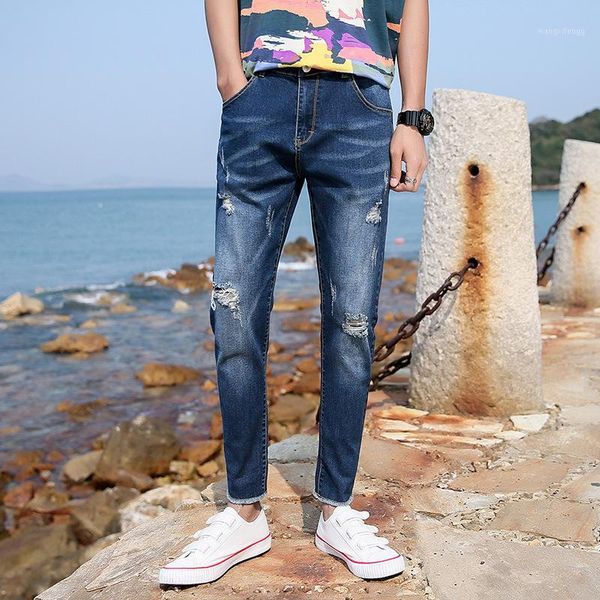 men's jeans spring and summer 9 pairs of pants men's pants small feet korean version nine minutes fs802-11, Blue
men's jeans spring and summer 9 pairs of pants men's pants small feet korean version nine minutes fs802-11, Blue