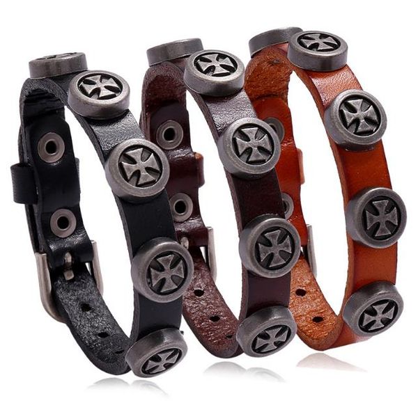 punk jewelry vintage woven cowhide bracelet chain cross-border new personalized men's cross rivet leather armband, Black
punk jewelry vintage woven cowhide bracelet chain cross-border new personalized men's cross rivet leather armband, Black