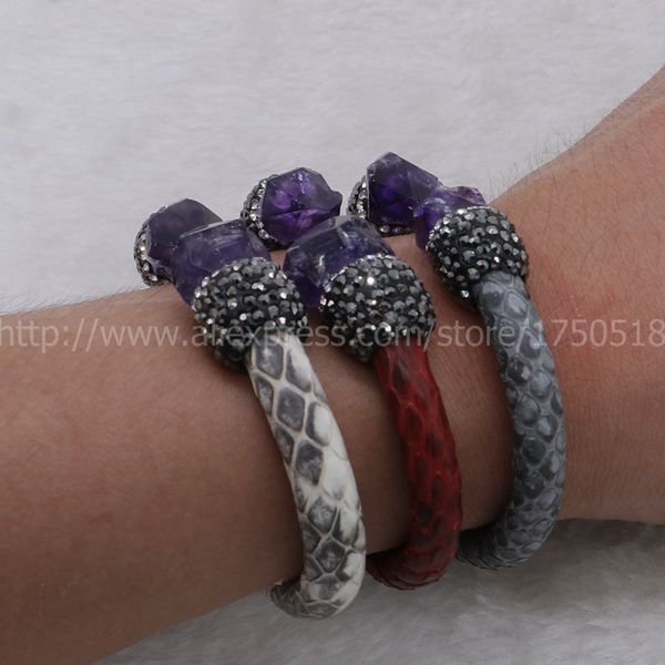 real snakeskin leather bracelet genuine leather & natural purple crystal adjustable bangle bracelet for women 740 0930, Black
real snakeskin leather bracelet genuine leather & natural purple crystal adjustable bangle bracelet for women 740 0930, Black