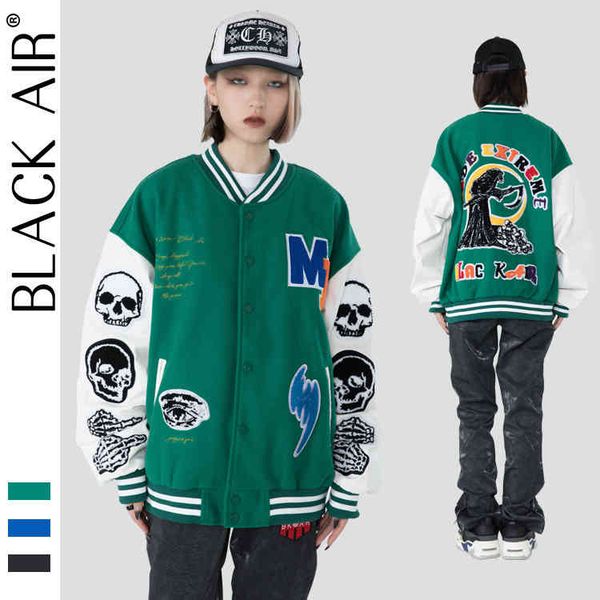 men coat men's jackets made extreme american heavy craft towel embroidered jacket skeleton street men's baseball, Black;brown
men coat men's jackets made extreme american heavy craft towel embroidered jacket skeleton street men's baseball, Black;brown