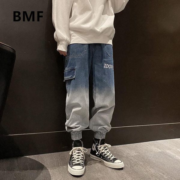 men's jeans 2021 fashion korean gradient hip hop cargo denim pants streetwear kpop joggers men clothing harajuku baggy male, Blue
men's jeans 2021 fashion korean gradient hip hop cargo denim pants streetwear kpop joggers men clothing harajuku baggy male, Blue