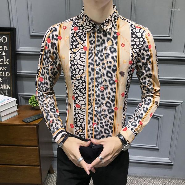 leopard shirt new 2019 autumn long-sleeved slim printed shirt chemise homme fashion men's casual club party asia men -5xl1, White;black
leopard shirt new 2019 autumn long-sleeved slim printed shirt chemise homme fashion men's casual club party asia men -5xl1, White;black