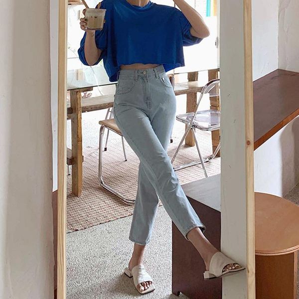 women's jeans summer autumn washed straight leg woman button korean ladies high waisted pants womens harem denim, Blue
women's jeans summer autumn washed straight leg woman button korean ladies high waisted pants womens harem denim, Blue