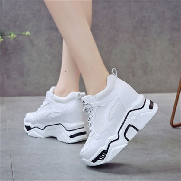 sweet 2021 new autumn ten inches high increase invisible shoes woman thick 34-39 sneakers wx49, Black
