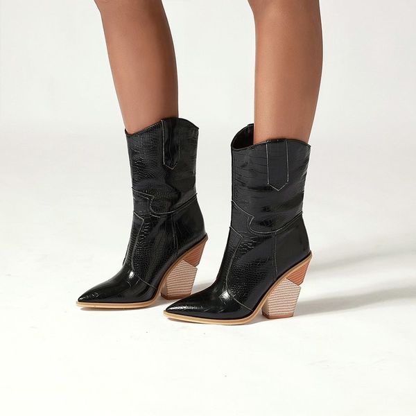 plus size 34-48 new women boots autumn winter shoes thick high heels ladies short western boots fashion ankle boots female 201021, Black
plus size 34-48 new women boots autumn winter shoes thick high heels ladies short western boots fashion ankle boots female 201021, Black
