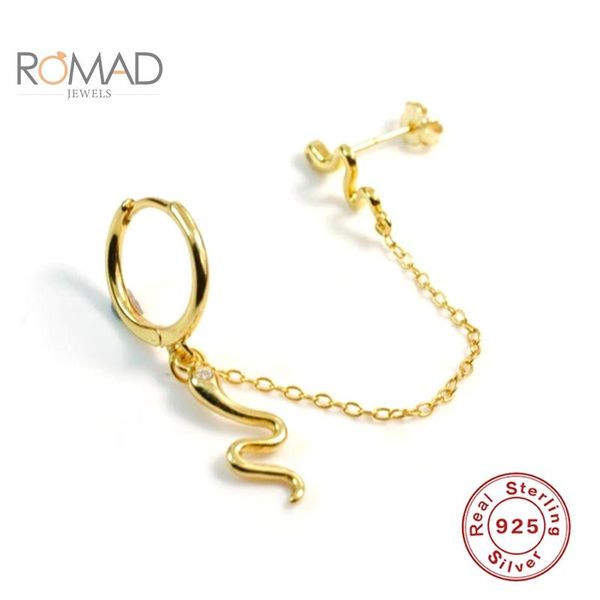 ROMAD 1PCS Fashion Pierced Stud Earrings For Women 925 Sterling Silver Snake-shaped Chain Earrings 18k Gold Plating Jewelry, Golden;silver
ROMAD 1PCS Fashion Pierced Stud Earrings For Women 925 Sterling Silver Snake-shaped Chain Earrings 18k Gold Plating Jewelry, Golden;silver