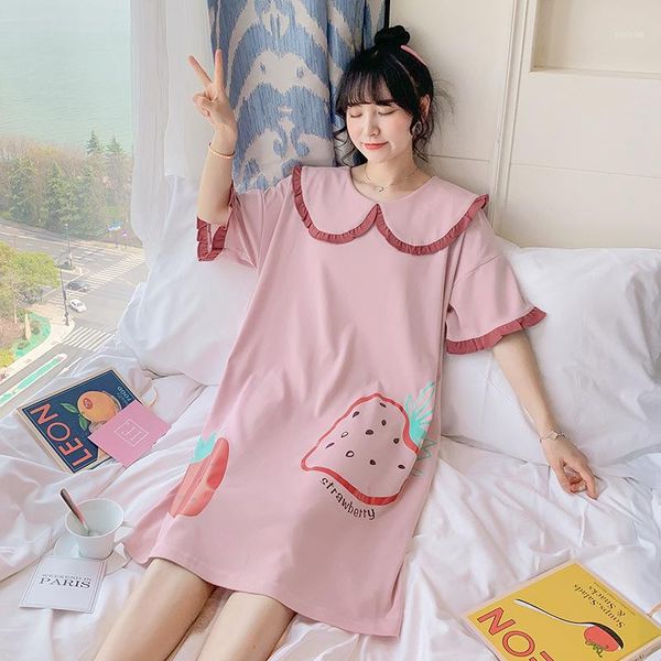 nightdress female summer short-sleeved cute sweet cotton loose style mid-length babydoll night dress fashion home sleepwear1, Black;red
nightdress female summer short-sleeved cute sweet cotton loose style mid-length babydoll night dress fashion home sleepwear1, Black;red