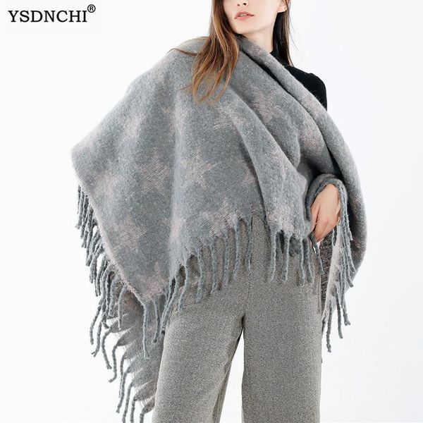 ysdnchi cashmere shawls winter wraps warm neck star black square wide women scarf tassel long outdoor fashion scarves, Blue;gray
ysdnchi cashmere shawls winter wraps warm neck star black square wide women scarf tassel long outdoor fashion scarves, Blue;gray