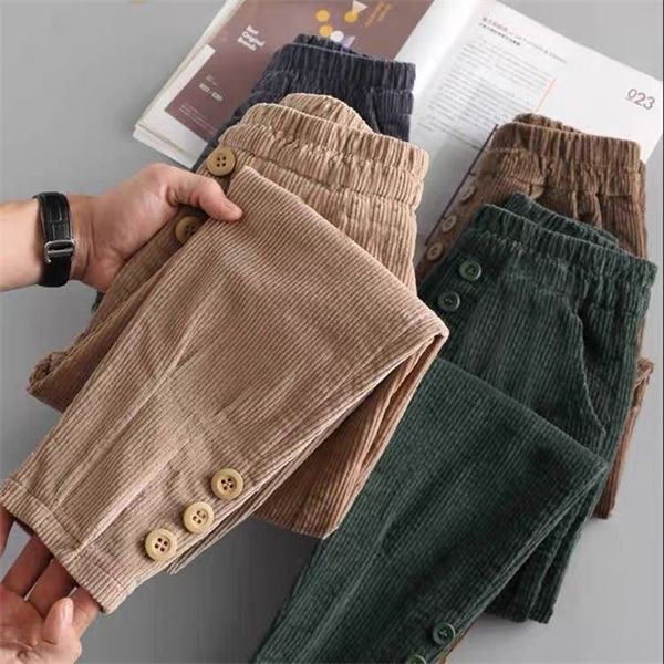 elegant vintage elastic trouser female high-quality loose pencil women pants casual high waist corduroy 1017, Black;white
elegant vintage elastic trouser female high-quality loose pencil women pants casual high waist corduroy 1017, Black;white