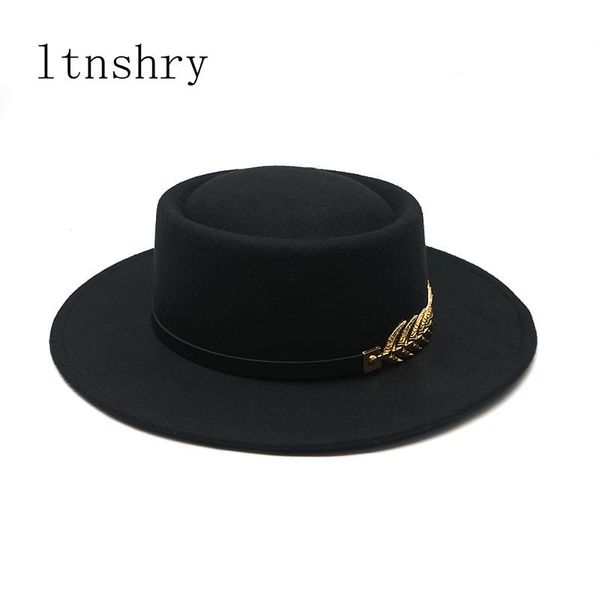 wide brim hats big for women british style vintage lady flat fedoras autumn winter womens man felt hat jazz cap, Blue;gray
wide brim hats big for women british style vintage lady flat fedoras autumn winter womens man felt hat jazz cap, Blue;gray