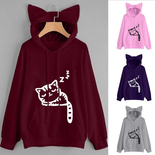 4# women cat print hoodies sweatshirts long sleeve hoodie sweatshirt hooded pullover women clothing winter autumn hoodies, Black
4# women cat print hoodies sweatshirts long sleeve hoodie sweatshirt hooded pullover women clothing winter autumn hoodies, Black