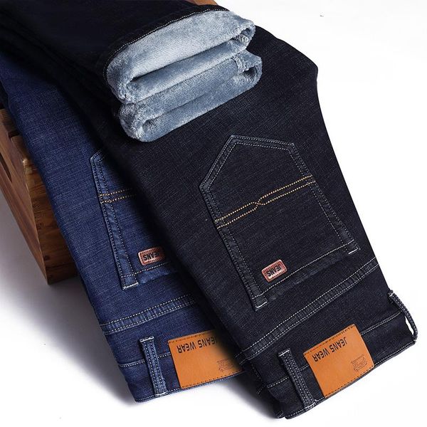 winter thermal warm flannel stretch jeans mens winter quality fleece pants men straight flocking trousers jean male, Blue
winter thermal warm flannel stretch jeans mens winter quality fleece pants men straight flocking trousers jean male, Blue